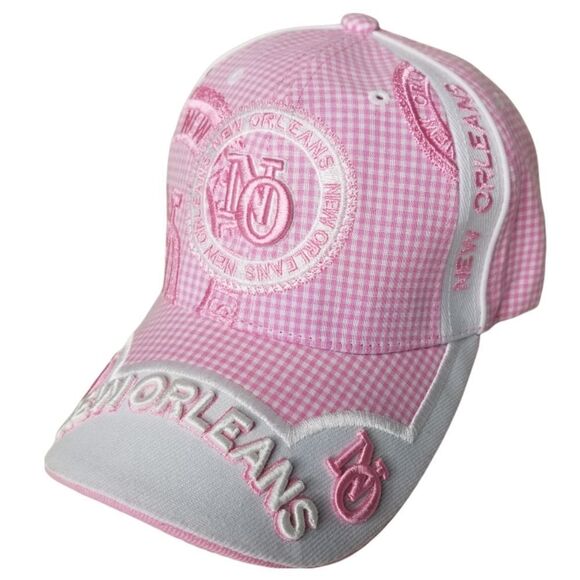CityHunter New Orleans UltimatP Headwear Pink White Checker Hat - Picture 2 of 10